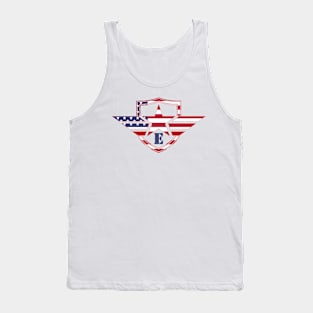 Letter E American Flag Monogram Initial Tank Top